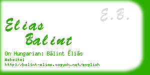 elias balint business card