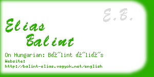 elias balint business card